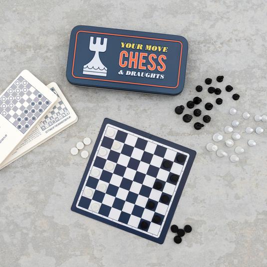 REX LONDON TRAVEL CHESS AND DRAUGHTS GAME